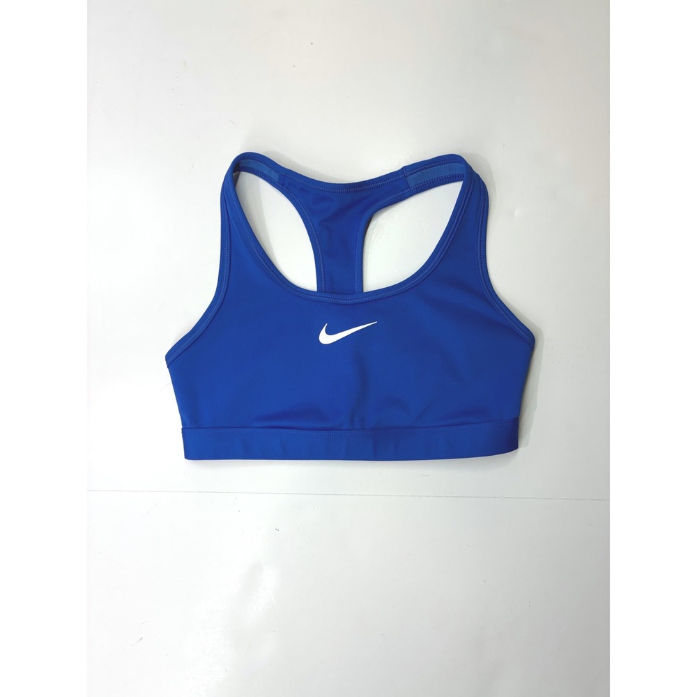 Sold.   Nike Swoosh Dri-FIT Sports Bra Royal Blue Racerback Womens Size XS